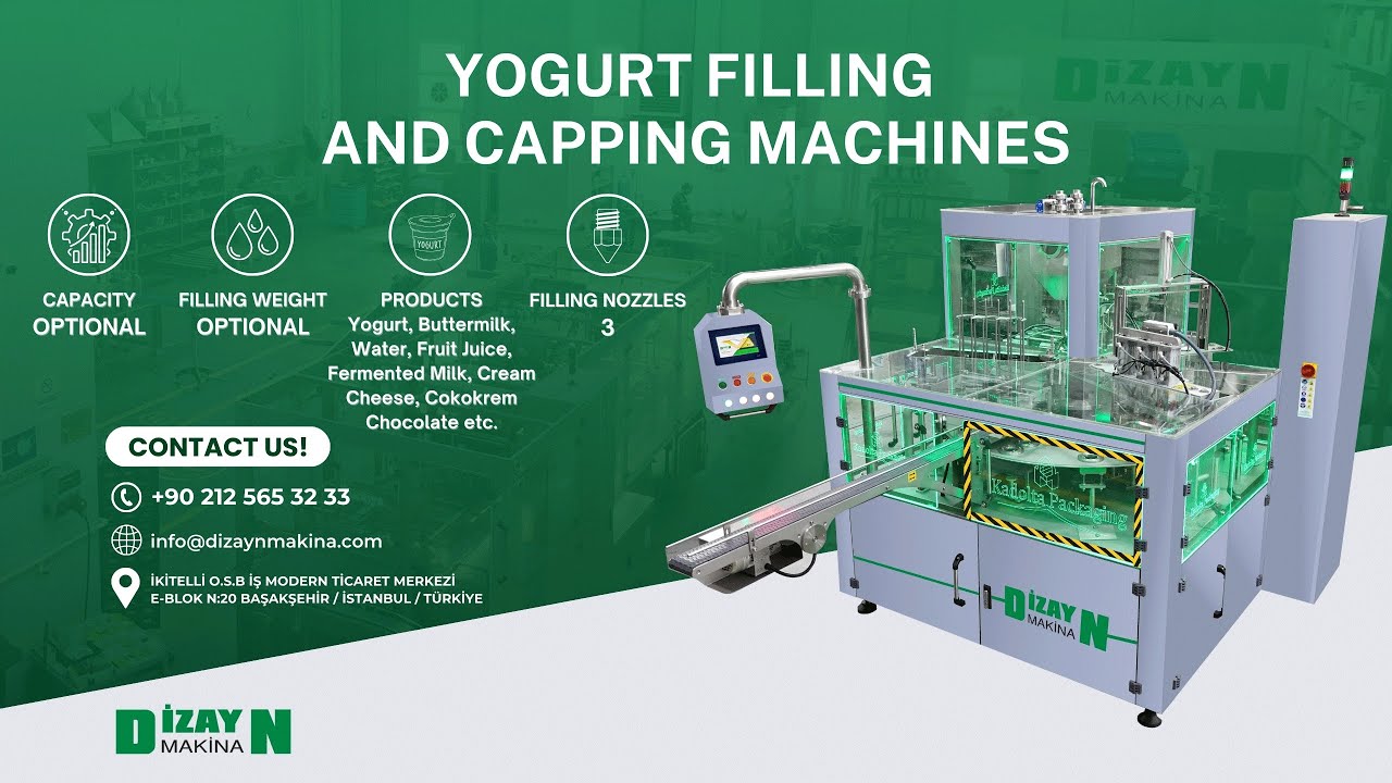 DİZAYN D33 Yogurt Filling and Capping Machines📍 - Yoğurt Dolum ve Kapatma Makinası