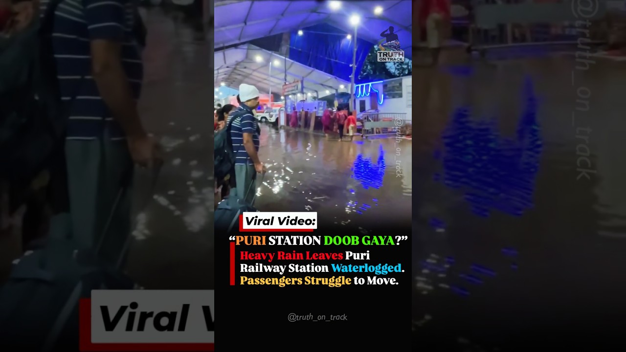 You Won't Believe What Heavy Rain Did to Puri Railway Station! 😱 #shorts #indianrailways