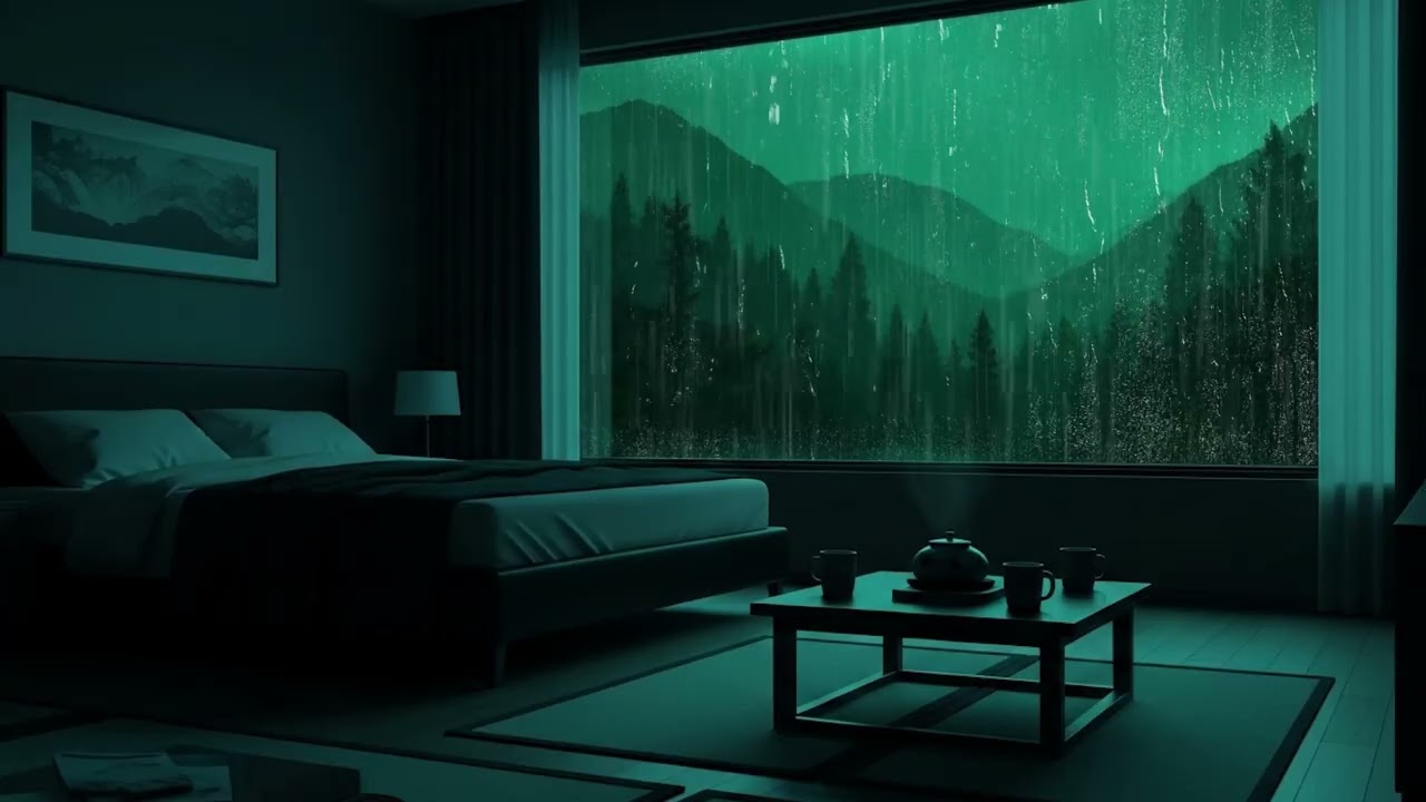 Midnight Rain in the Woods 🌲🌧 (No Ads) | Black Screen Sounds for Deep Rest & Calm Mind
