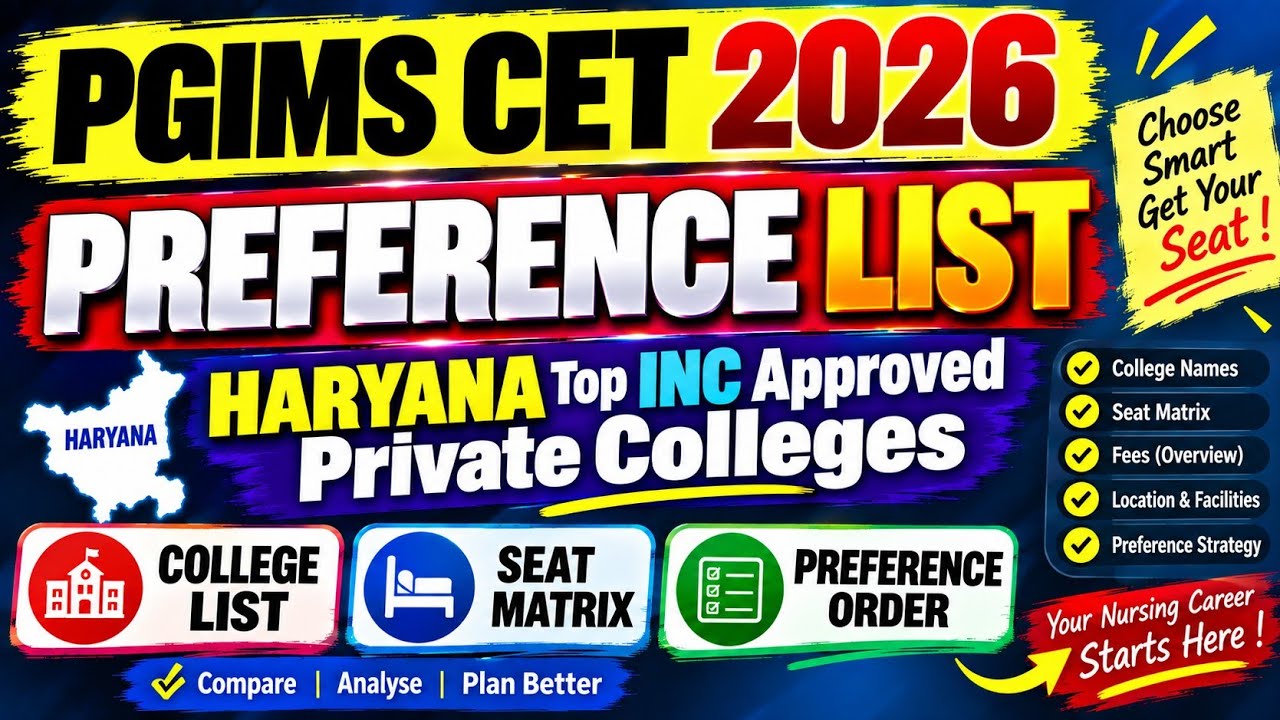 PGIMS CET 2026 | Лучшие частные колледжи Харьяны, одобренные INC, с количеством мест | Список кол...