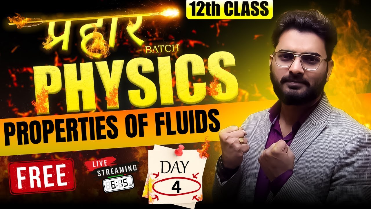 🔥NIOS Physics का धमाका | PROPERTIES OF FLUIDS | 12th Class | Free Live 🔥