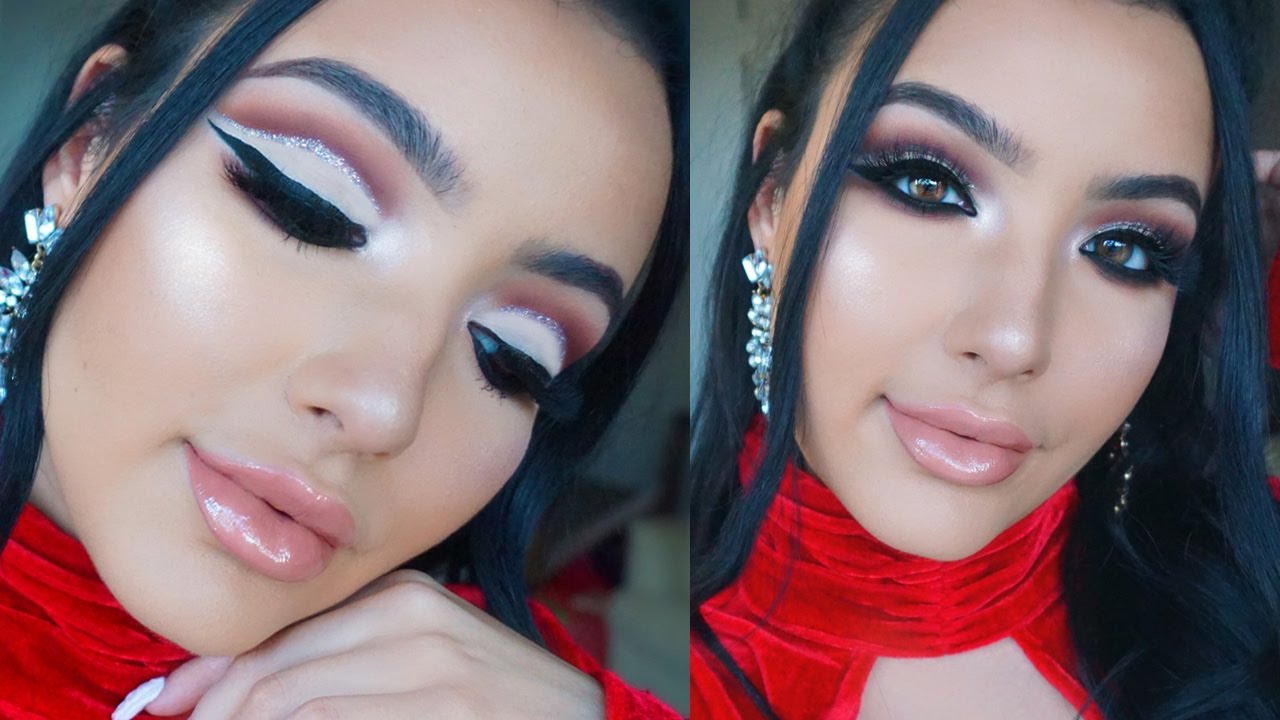 GLITTER CUT CREASE MAKEUP TUTORIAL | AMANDA ENSING