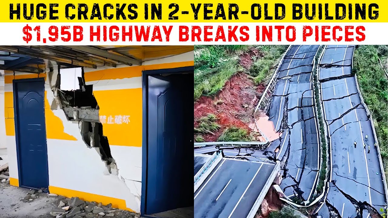 China's Building Quality Is A JOKE! Highway Shatters, Garages Collapse & Load-Bearing Fails