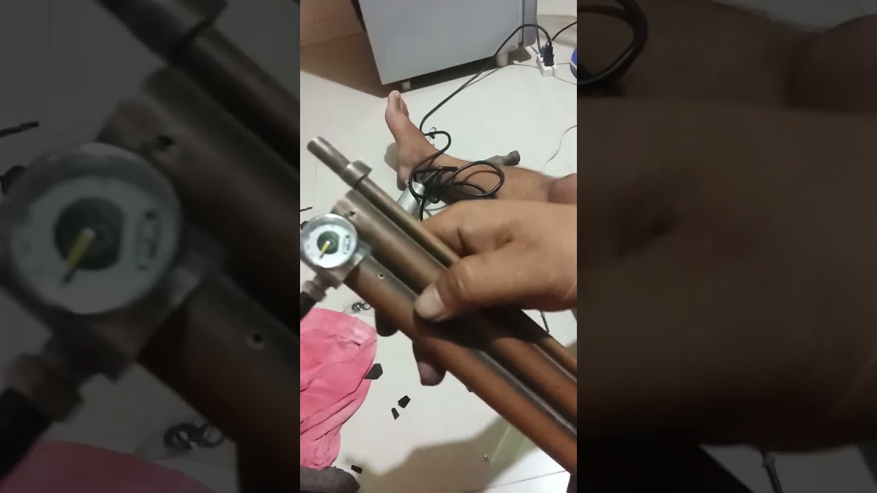 part 2 pag butas ng brass tube para malagay ang end cap at inlet valve footpump airgun converted