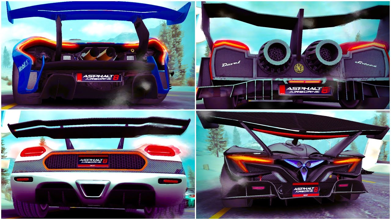 Asphalt 8, Four Multiplayer races with my fav Super Spoiler S-Class cars
