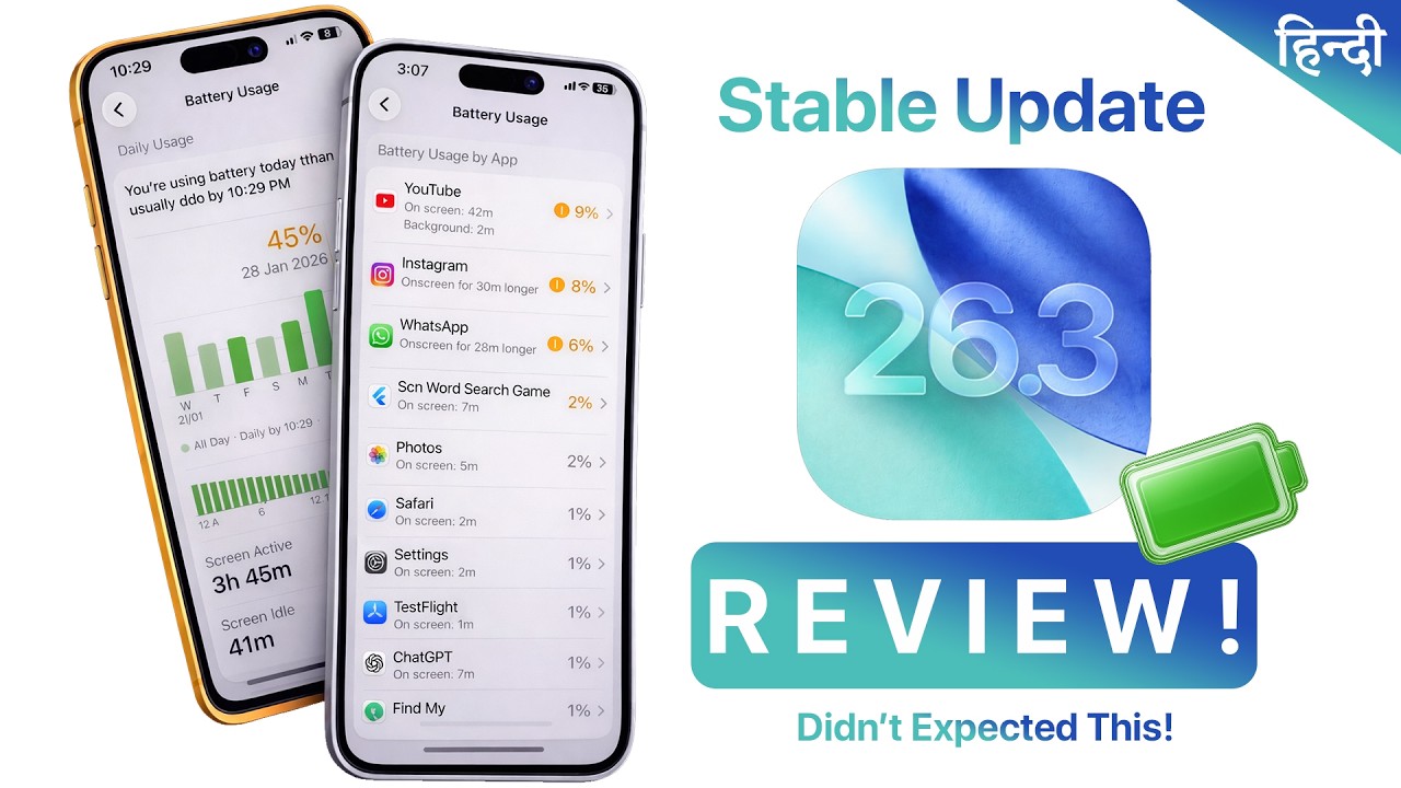 iOS 26.3 Review Hindi | After 2 Days | Battery Life | Performance | Should you Install?🔥
