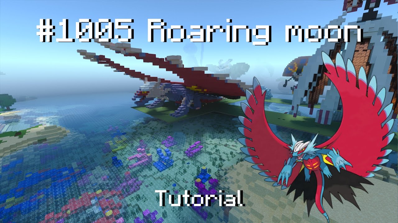 How to build a Pok&eacute;mon Roaring moon statue in Minecraft (Tutorial)