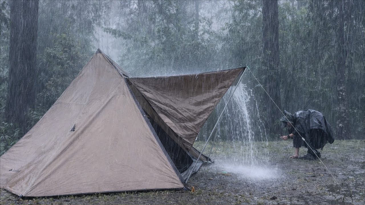 HEAVY RAIN SOLO CAMPING ⛈️FLOODED TENT & UNEXPECTED STRUGGLES