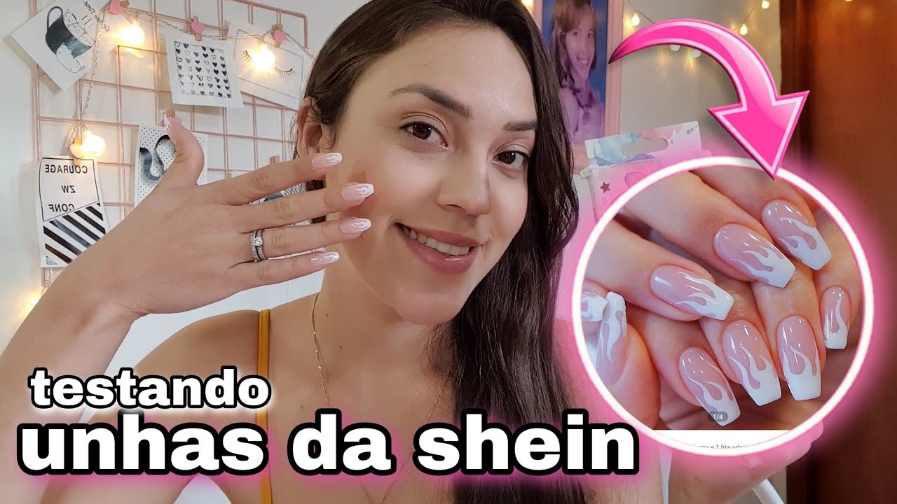 unhas da shein | testando as unhas postiças da shein