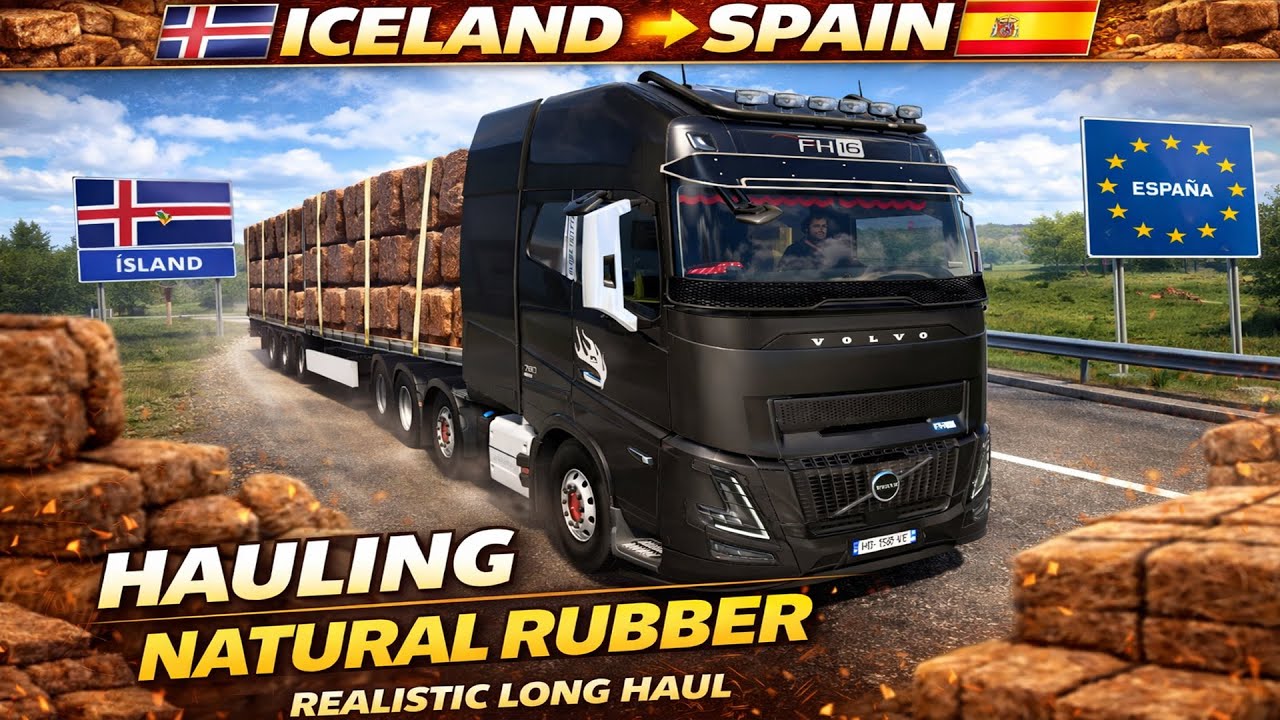 Euro Truck Simulator 2 | ProMods | Volvo FH16 Natural Rubber Delivery 🚛 Iceland ➝ Spain