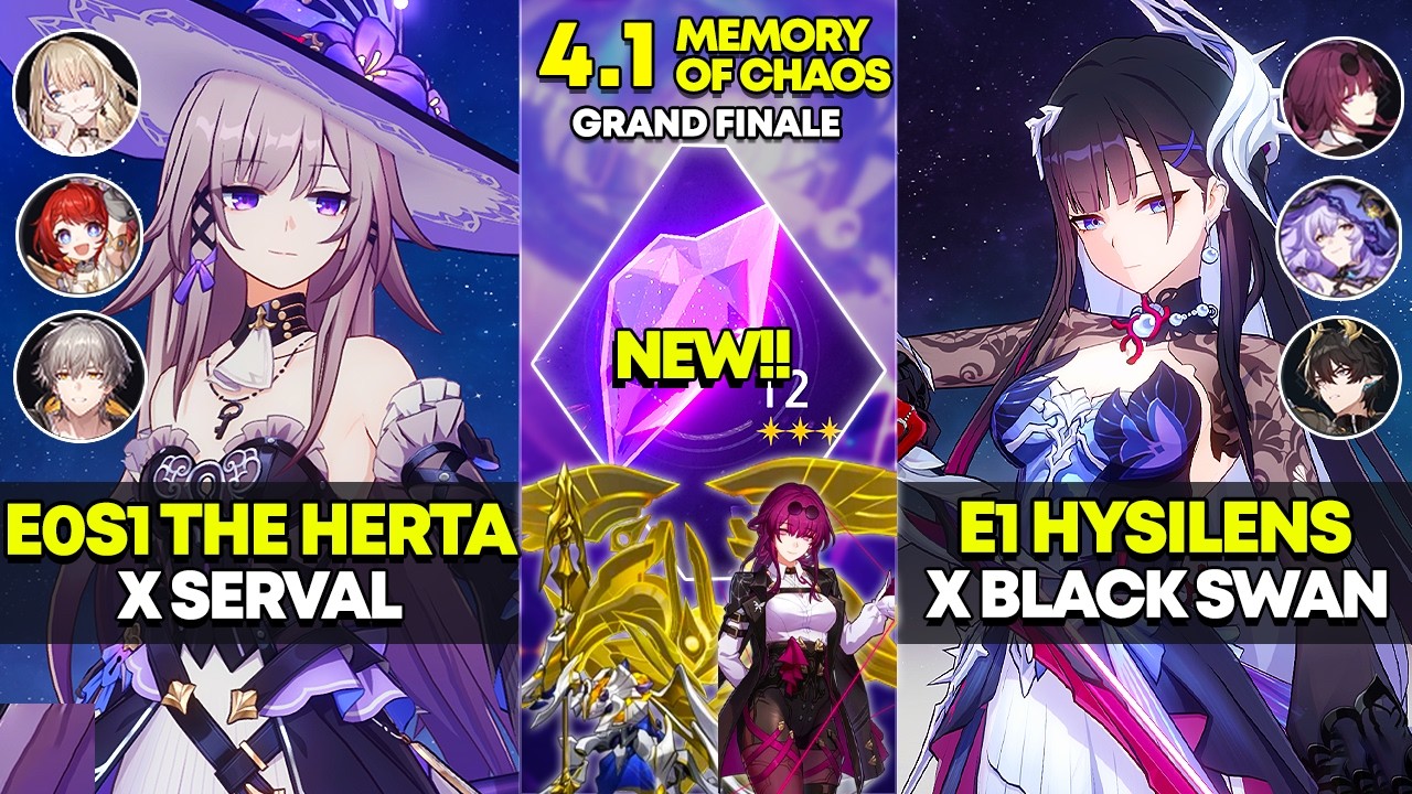 E0S1 The Herta x Serval & E1 Hysilens x Black Swan | Memory of Chaos 12 | Honkai Star Rail 4.1