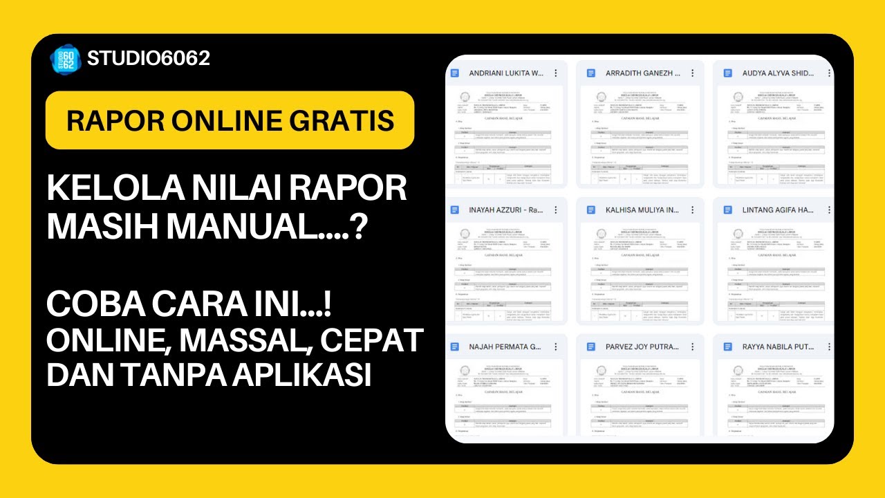 Proses Rapor Online Tanpa Aplikasi #raport #spreadsheet
