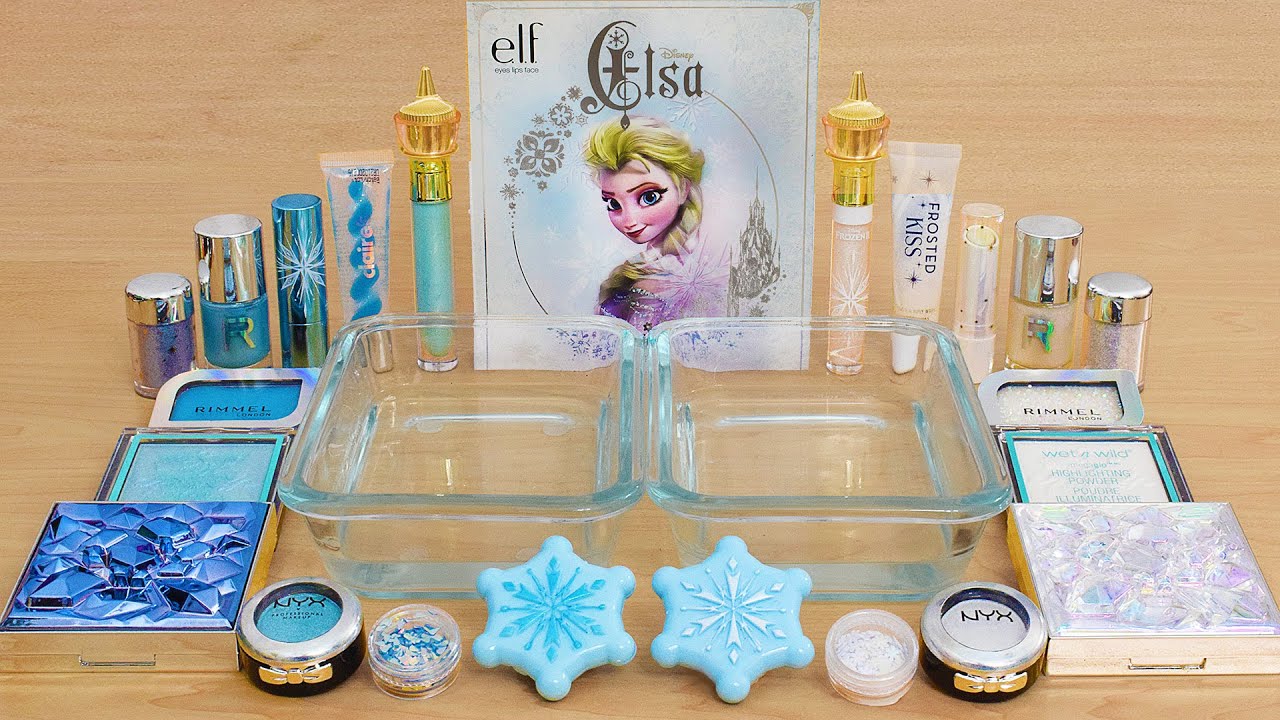 Elsa Slime ASMR - Coloring Slime with Disney Frozen Makeup