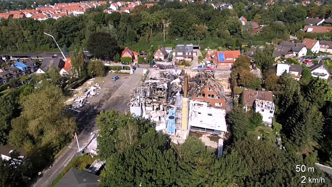 Zwei Tage nach der Explosion in Ritterhude - Überflug