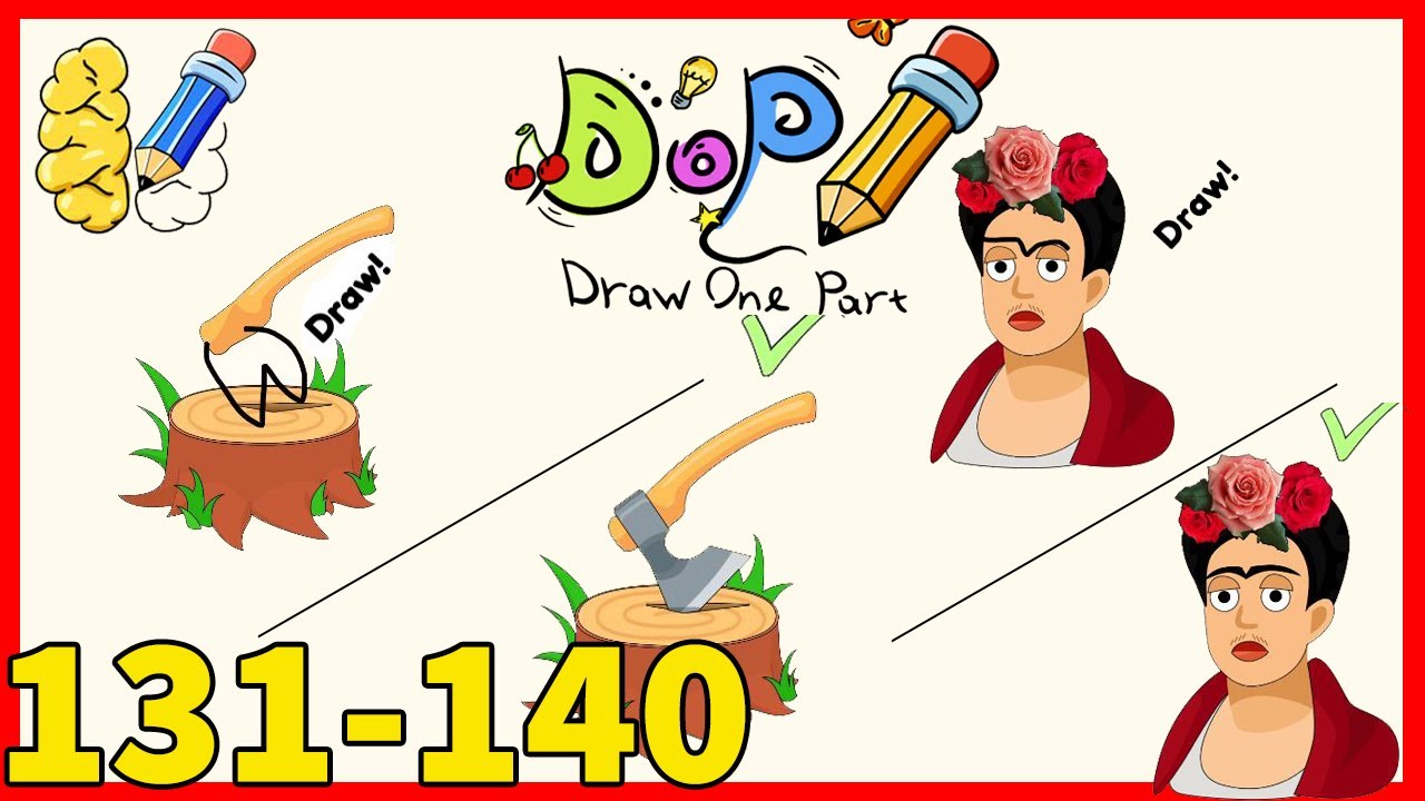 DOP Draw One Part | Level 131 132 133 134 135 136 137 138 139 140 Solution or Walkthrough