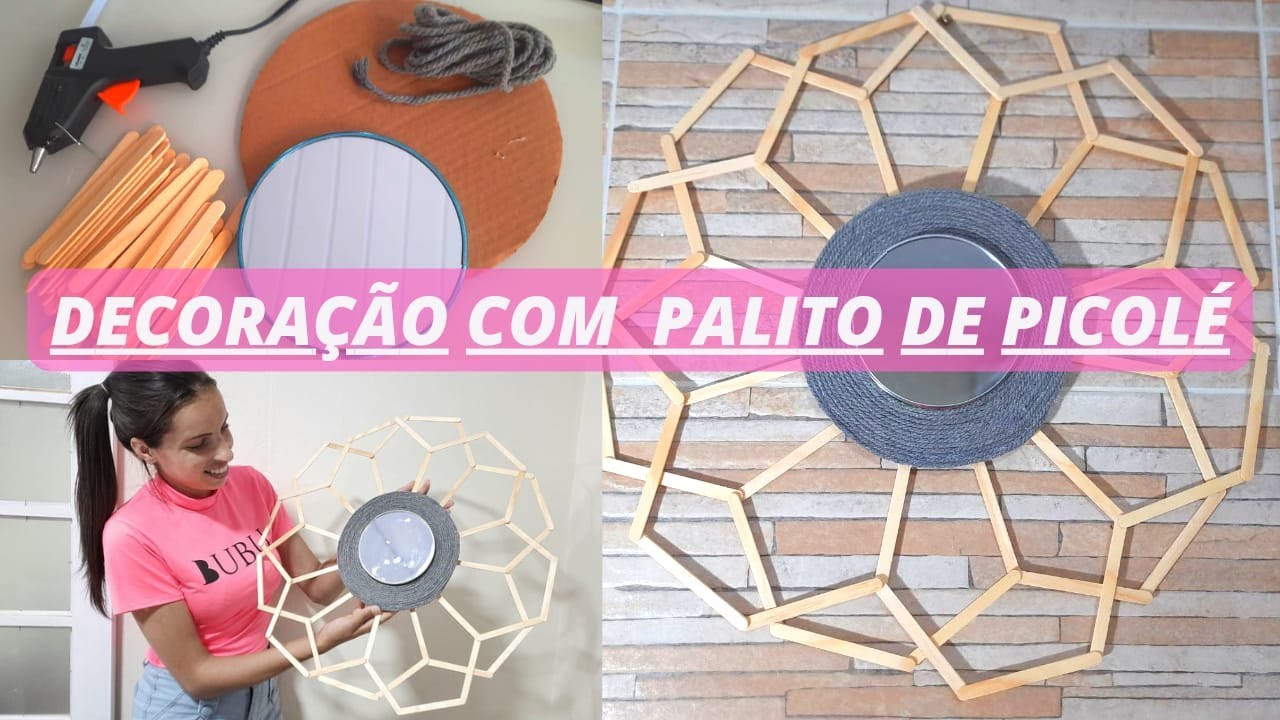 DECORAÇÃO FACIL E BARATA COM PALITO DE PICOLÉ   .
