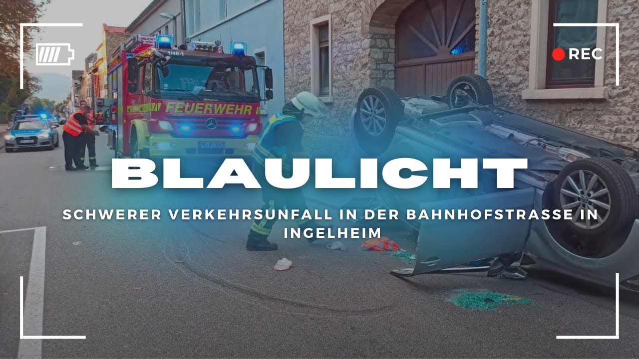 Schwerer Verkehrsunfall in der Bahnhofstraße in Ingelheim