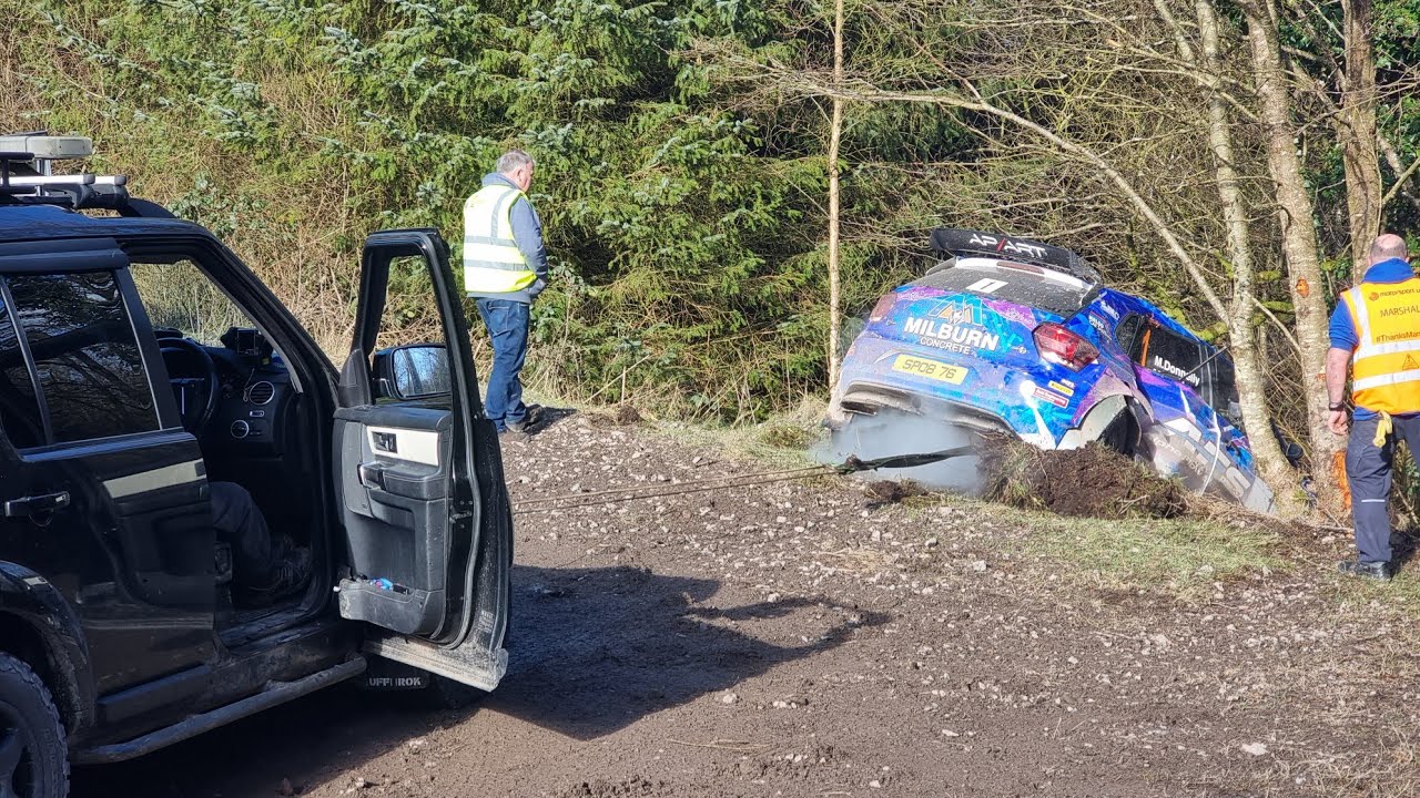 Crash and flat out at Fivemiletown Rally 2026, Northern Ireland 
