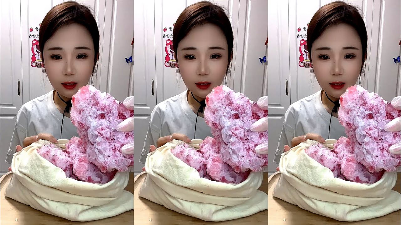 ASMR SHAVED ICE EATING YY MUKBANG