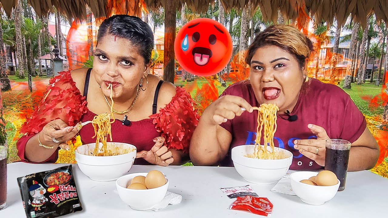 Spicy Noodle Challenge | LEVEL 1 | Shivanie vs Shehnaaz | Samyang | Food & Travel