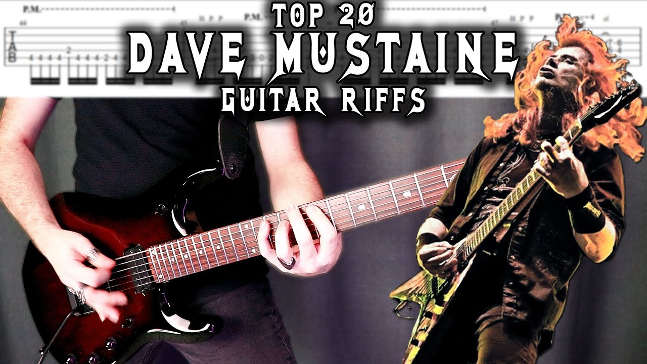 TOP 20 DAVE MUSTAINE GUITAR RIFFS | With Tabs