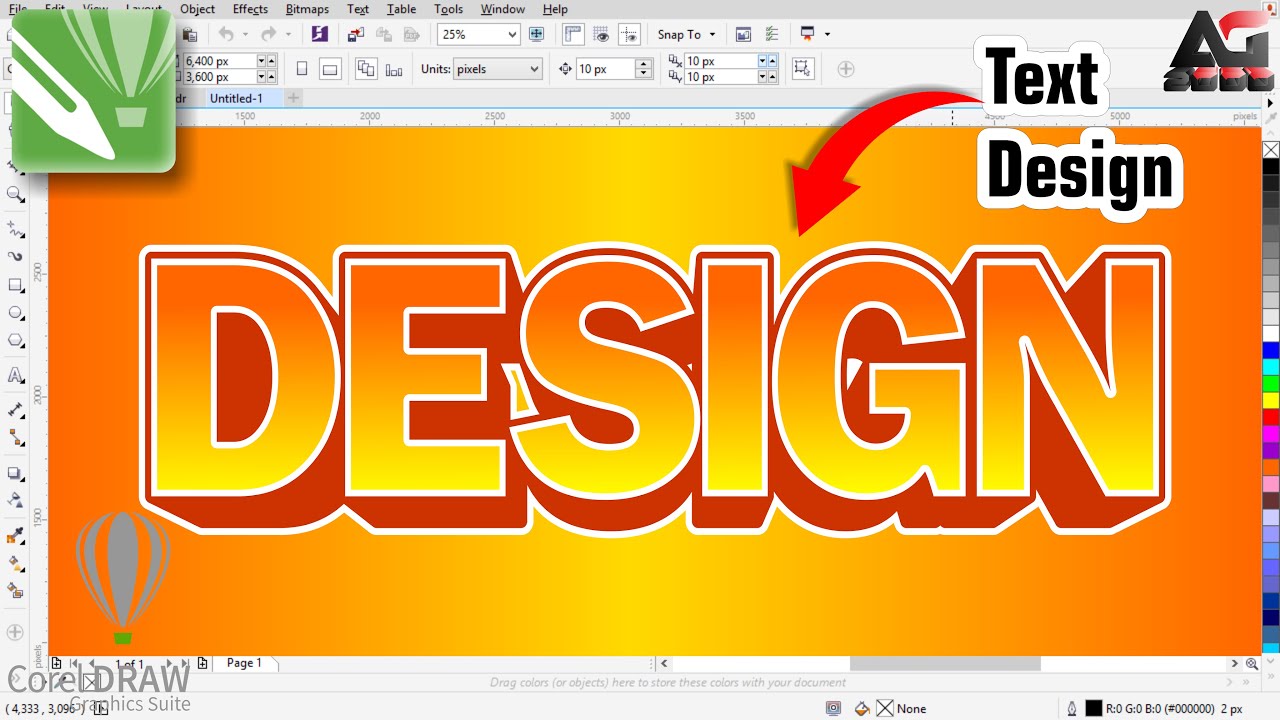 3D TEXT Effect in CorelDraw | Corel Draw Tutorial