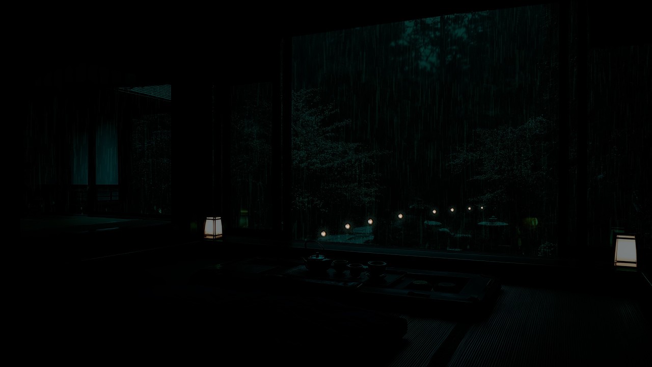 Quiet Rain in a Spring Garden 🌧 (No Ads) | Dark Bedroom Night Sounds for Deep Sleep