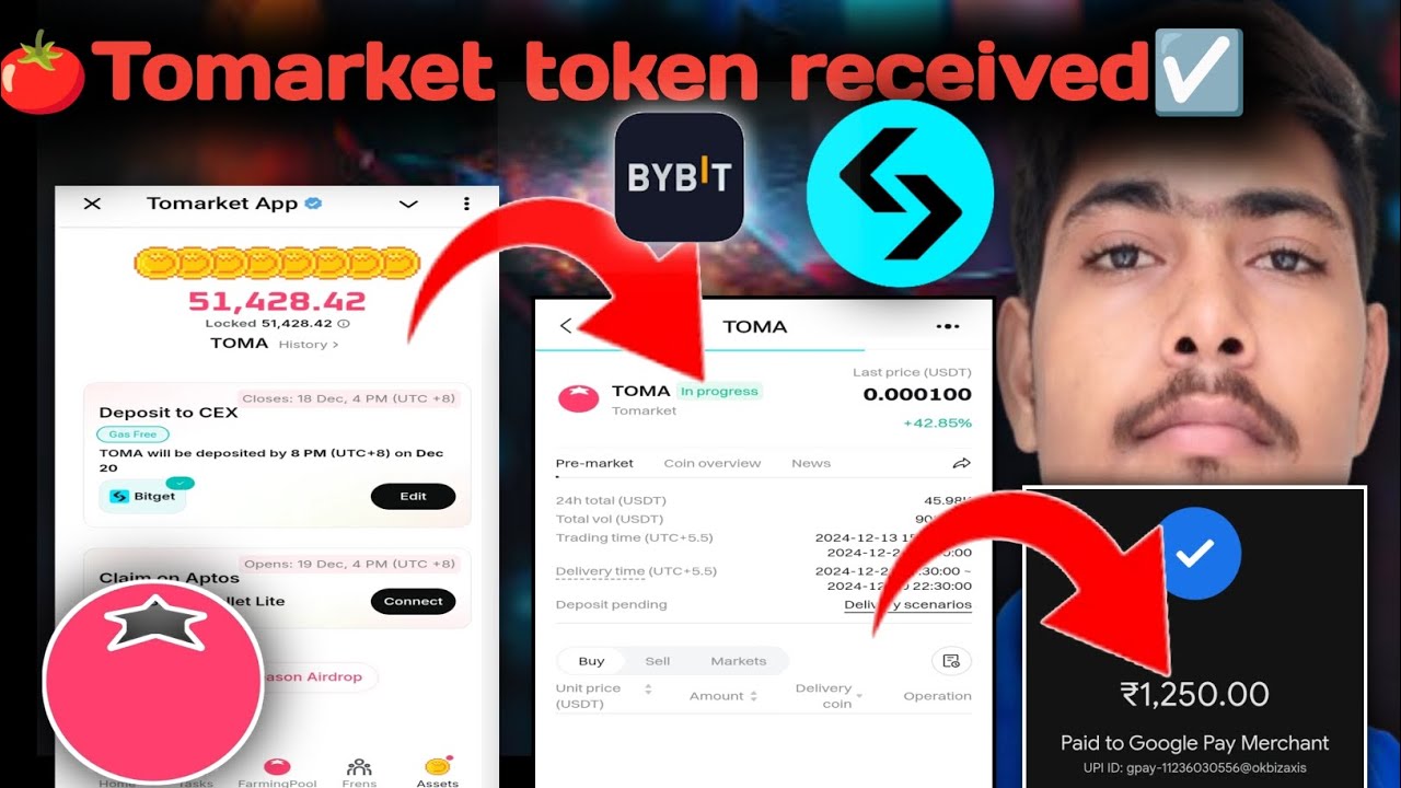 Tomarket Token Received ✅ on bitget exchange//#tomarkettoken#howtosendtokenonbitgetoftomarket
