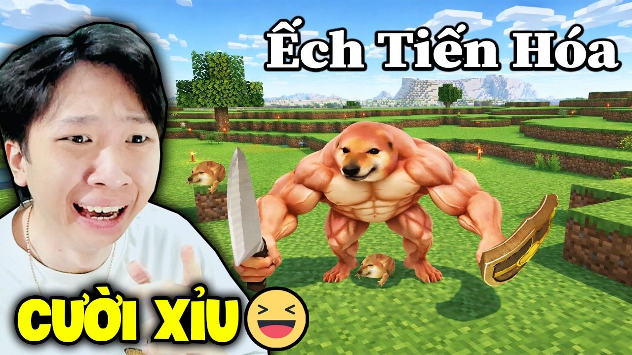 VinhMC Xem Minecraft Sinh Tồn Bất Ổn Nhưng Tôi Có Thể Tiến Hóa Từ Ếch Cheems 🤣 Siêu Hài || Hoàng ACC