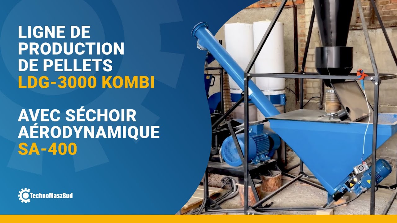 Ligne LDG-3000 KOMBI avec séchoir SA-400 – production de pellets chez le client