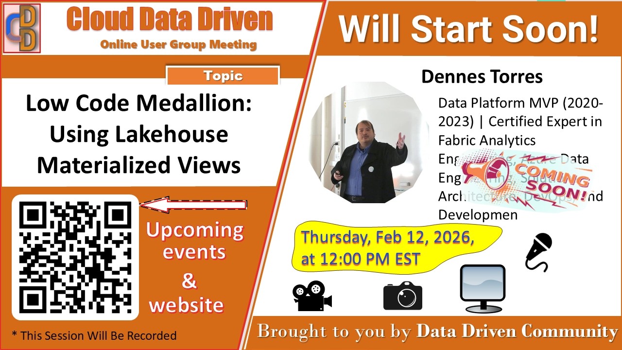 CDD | 2026-02-12 | Low Code Medallion Using Lakehouse Materialized views | Dennes Torres