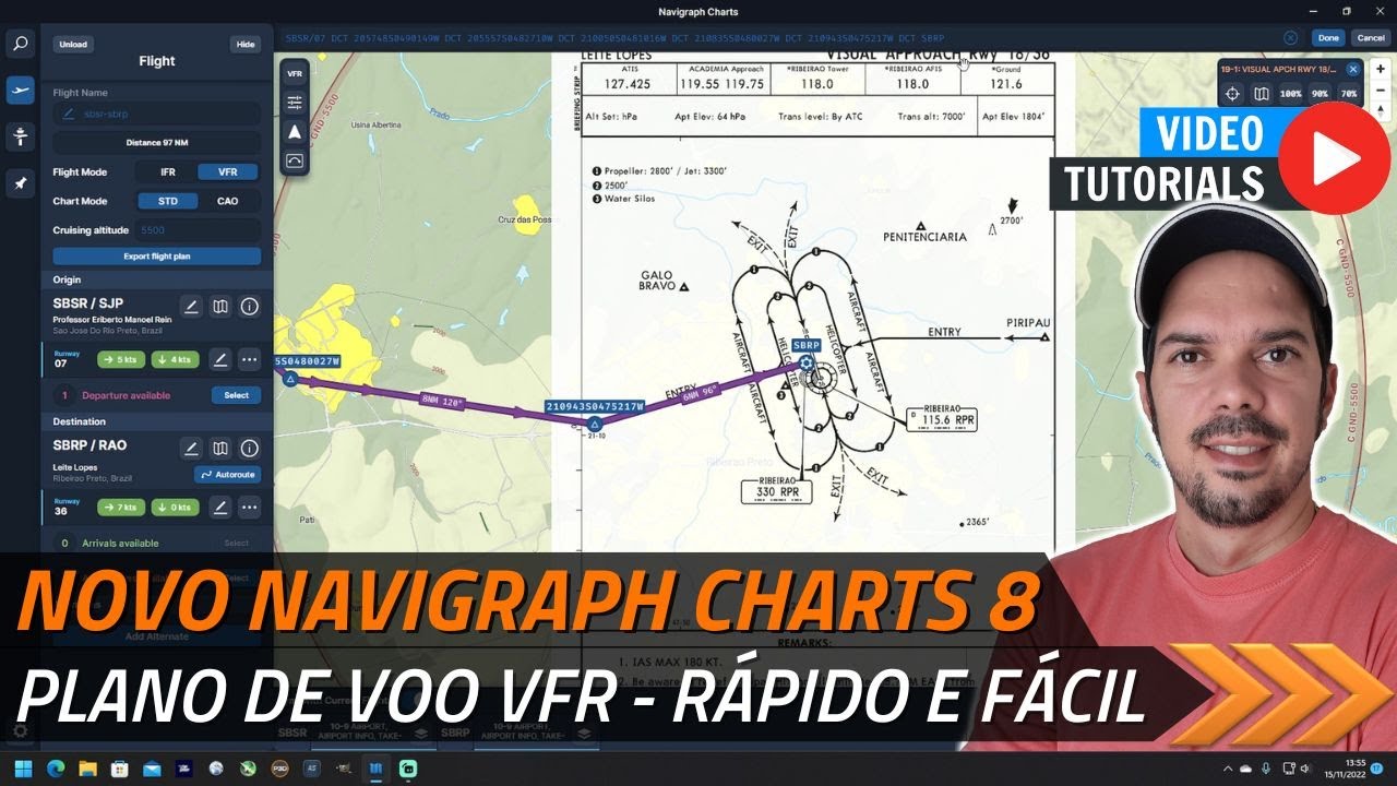 TUTORIAL: Como fazer um plano de voo visual no NAVIGRAPH CHARTS 8 - EP184