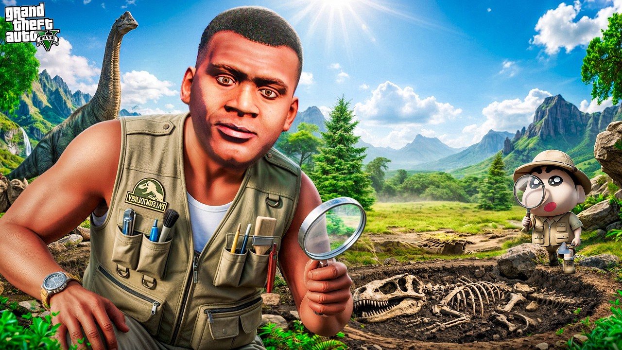 Shinchan & Franklin Find a SECRET Dinosaur Skeleton 😱🦖 | GTA 5 Malayalam