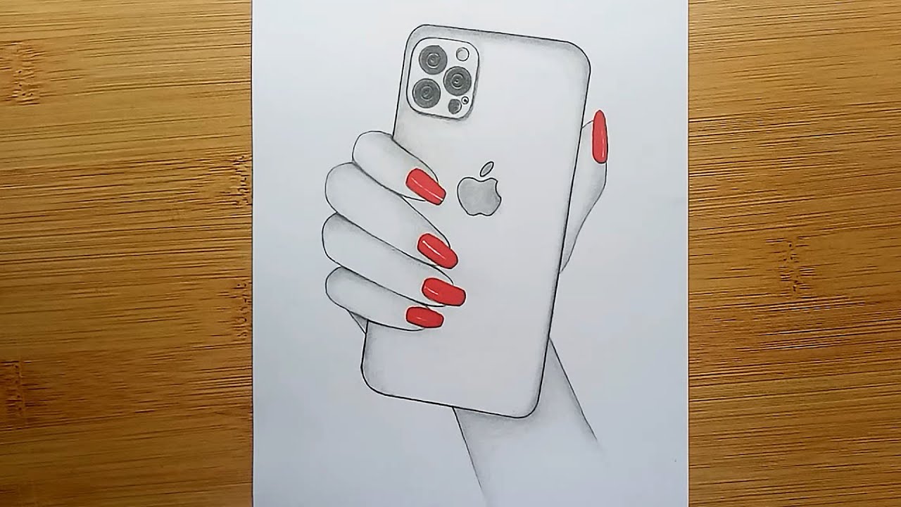 How to Draw a Hand Holding a Phone / Phone 12 Pro Max Holding in Hand - Pencil Sketch / Art Tutorial