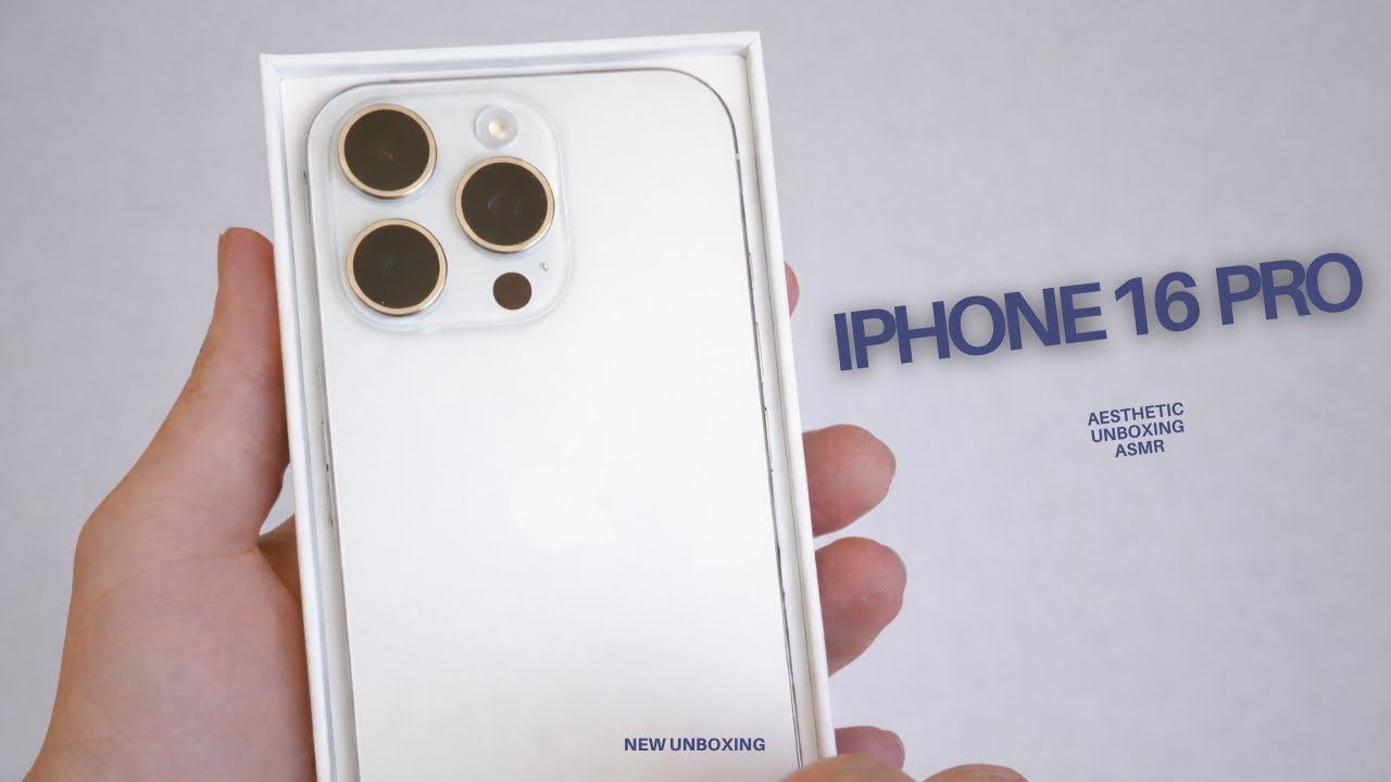 iPhone 16 pro White Titanium Unboxing | Aesthetic | Apple Clear Case | Must Have Accessories.