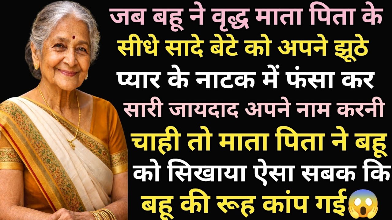 जब बहू ने वृद्ध माता पिता के सीधे सादे बेटे को अपने झूठे प्यार में फंसा कर सारी जायदाद अपने नाम...😱