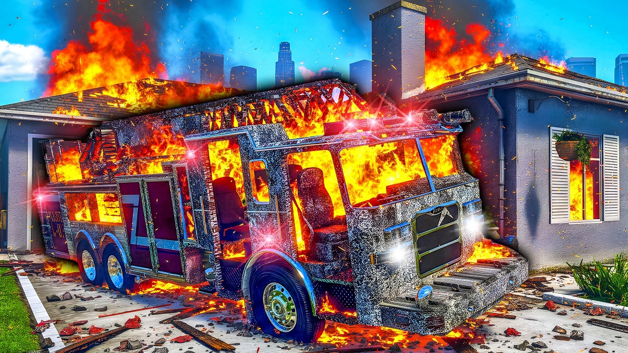 My Fire Truck CAUGHT Fire in GTA 5!
