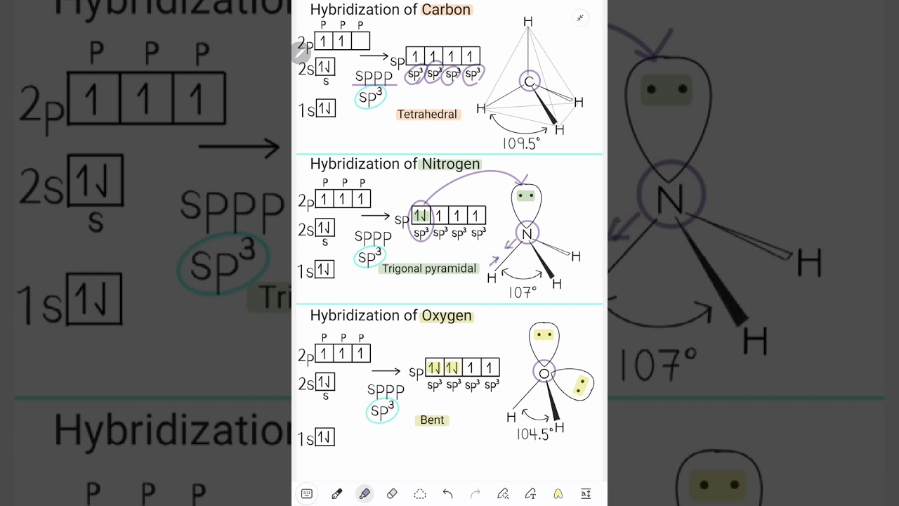 1분화학 #입체수4 #sp3 #sp3혼성화 #정사면체 #삼각뿔 #굽은형 #분자구조 #전자쌍반발 # 비공유전자쌍  #엄마표