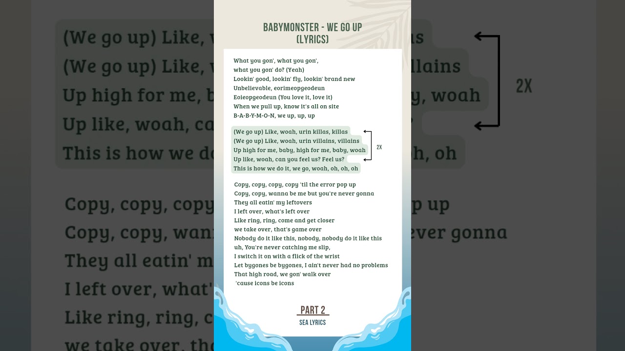 Babymonster - We Go Up (Lyrics) Part 2. 