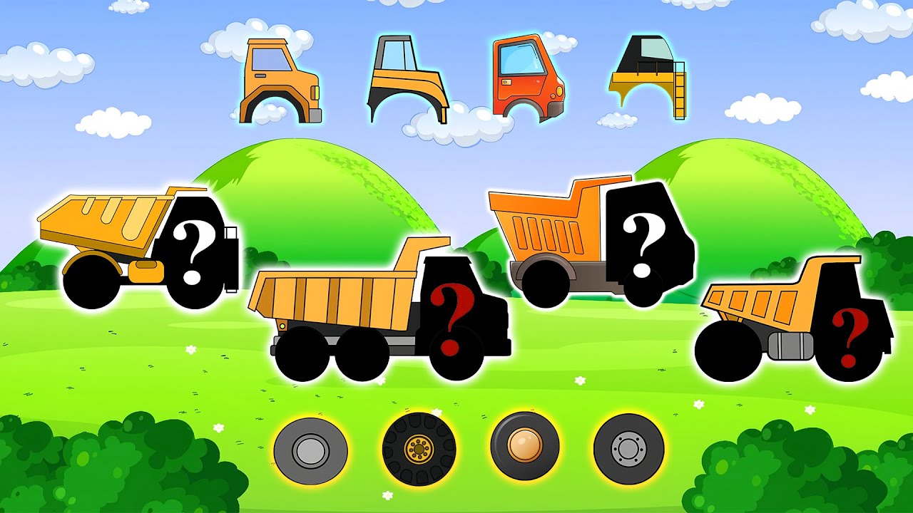 Let’s Minigame: Find the Right Cabin for the Dump Trucks | Funny Vehicles Puzzle