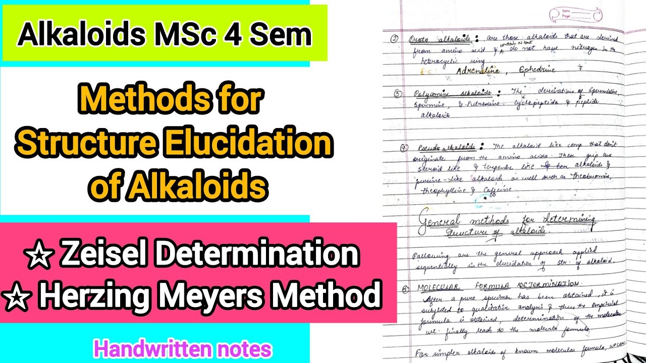 Zeisel Determination & Herzing Meyers Method - Methods of Structure elucidation of Alkaloids