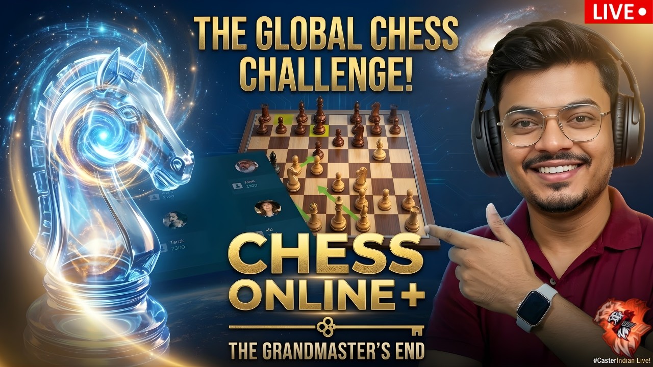GRANDMASTER LEVEL? 🧠 Chess Online + Live | Global Challenge | Caster Indian