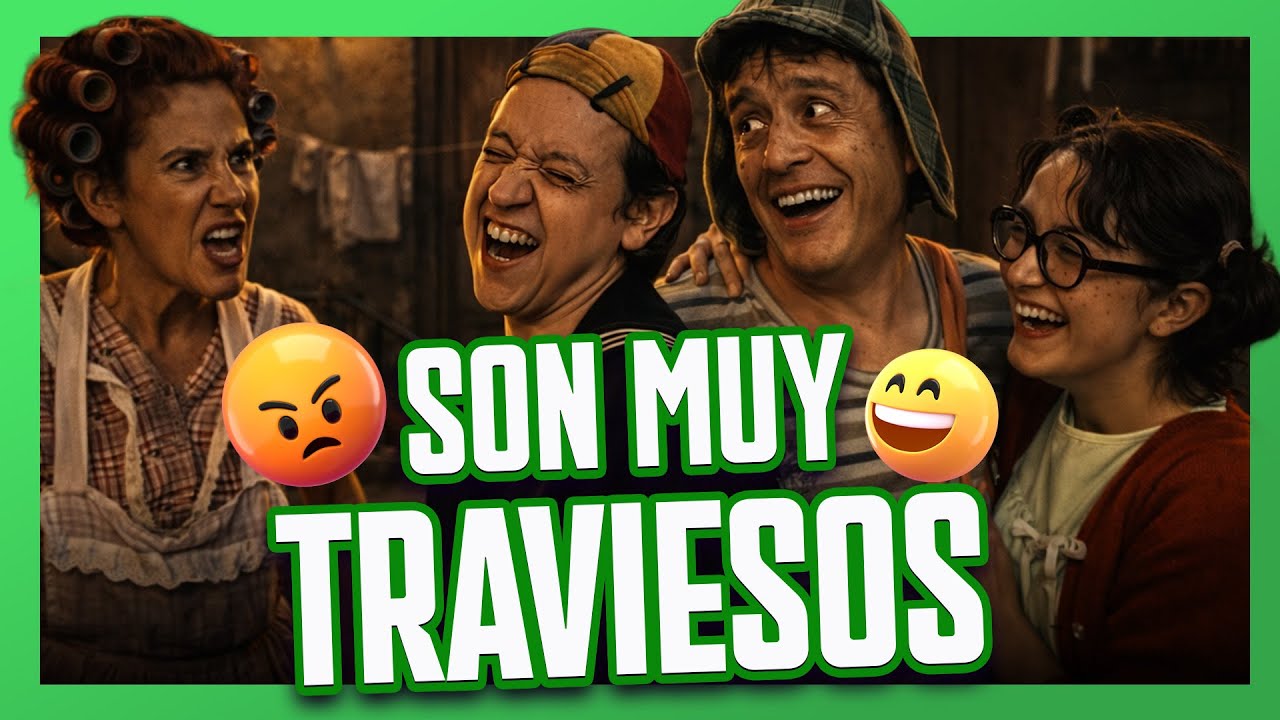 El Chavo, Quico y la Chilindrina juegan en el patio