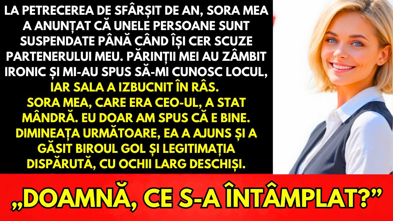 La Petrecerea De Sfârșit De An Sora Mea A Spus Că Sunt În Pauză Până Își Cer Iertare