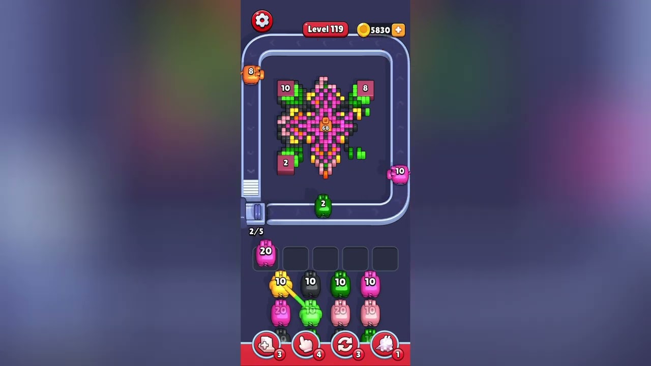 Pixel Flow Level 119 Solution Walkthrough 