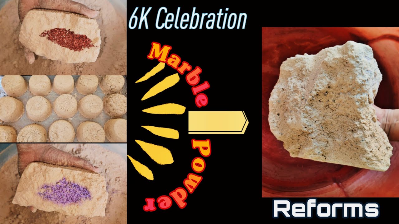 @AYASMR000 6k Celebration 🎉 Reforms | Multi Stoney Yellow Marble Powder Huge Chunks Crumbling ✨️ 2/2
