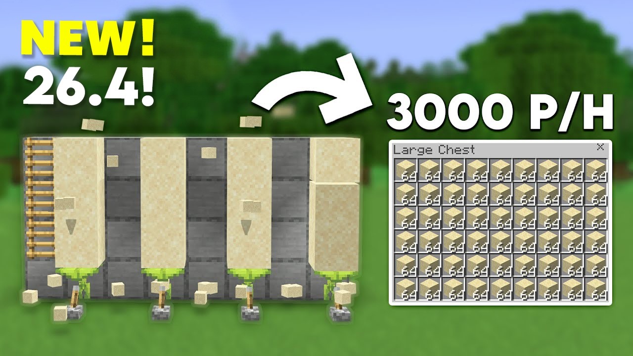 САМАЯ ПРОСТАЯ ФЕРМА ПЕСКА в Minecraft Bedrock (дюп) 26.4/1.21+