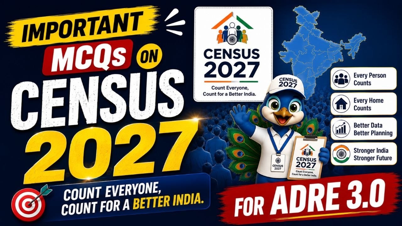 Census 2027 | Important MCQs | ADRE 3.0