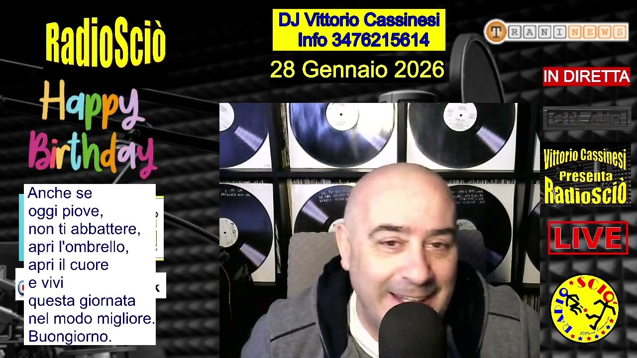 DJ Vittorio Cassinesi in Diretta su RadioSciò con Tanti Auguri a Te di 28 gennaio 2026