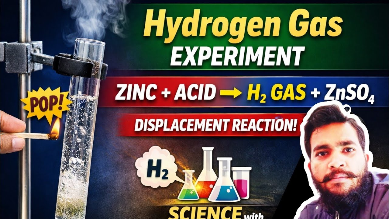 Hydrogen Gas Experiment | Zinc + Sulphuric Acid Reaction || #greatcareercampus #aryandavmodernschool